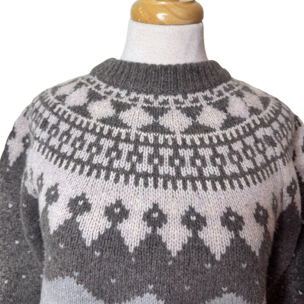 SEA Anja Merino Wool Sheep Sweater Gray Size Small - Picture 8 of 12